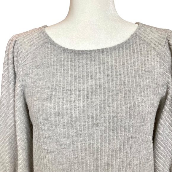 Anthropologie W5 Women’s puff sleeve ribbed gray top, Sz S - Picture 4 of 12
